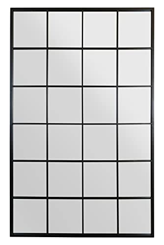 The Fenestra Full-Length Window Mirror – 69" x 43" Black Metal Frame | Modern Leaner & Wall Mirror