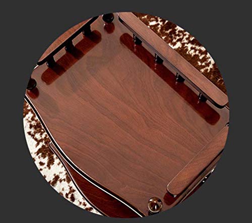Retro Wood-Style 2-Tier Side Table with Storage Shelf – Round Accent Table for Living Room or Bedroom