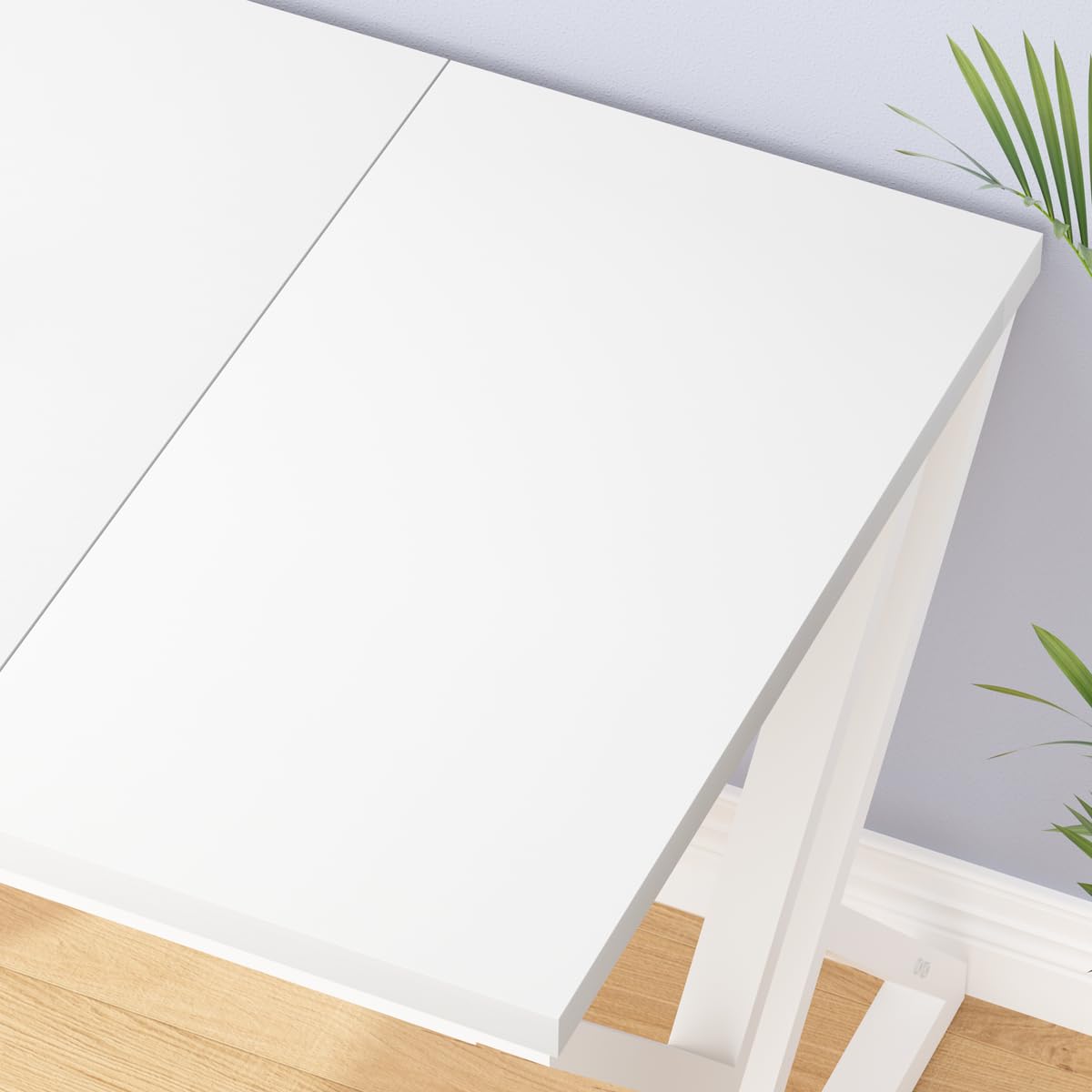 Modern Double Computer Desk – 180cm White Oak – Large Home Office Workstation for Tw