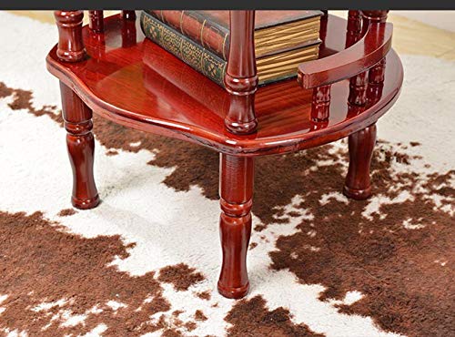 Retro Wood-Style 2-Tier Side Table with Storage Shelf – Round Accent Table for Living Room or Bedroom