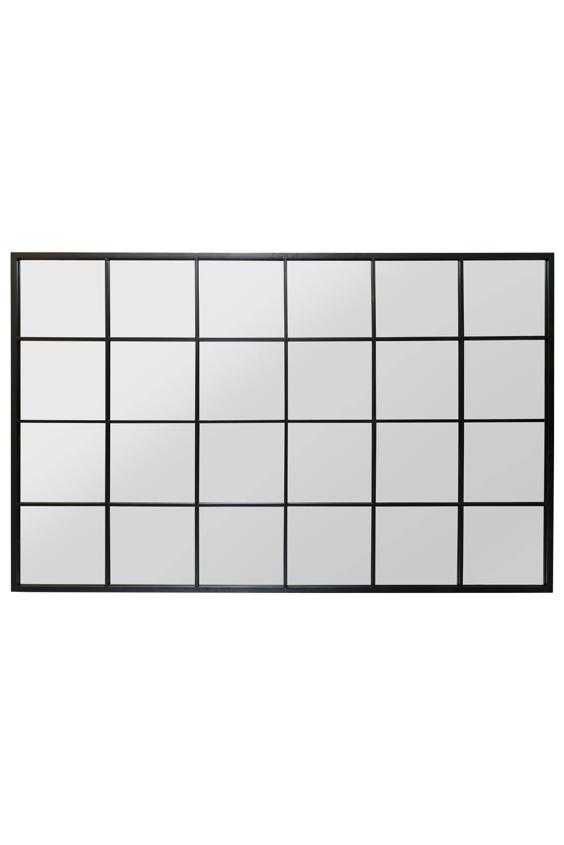 The Fenestra Full-Length Window Mirror – 69" x 43" Black Metal Frame | Modern Leaner & Wall Mirror