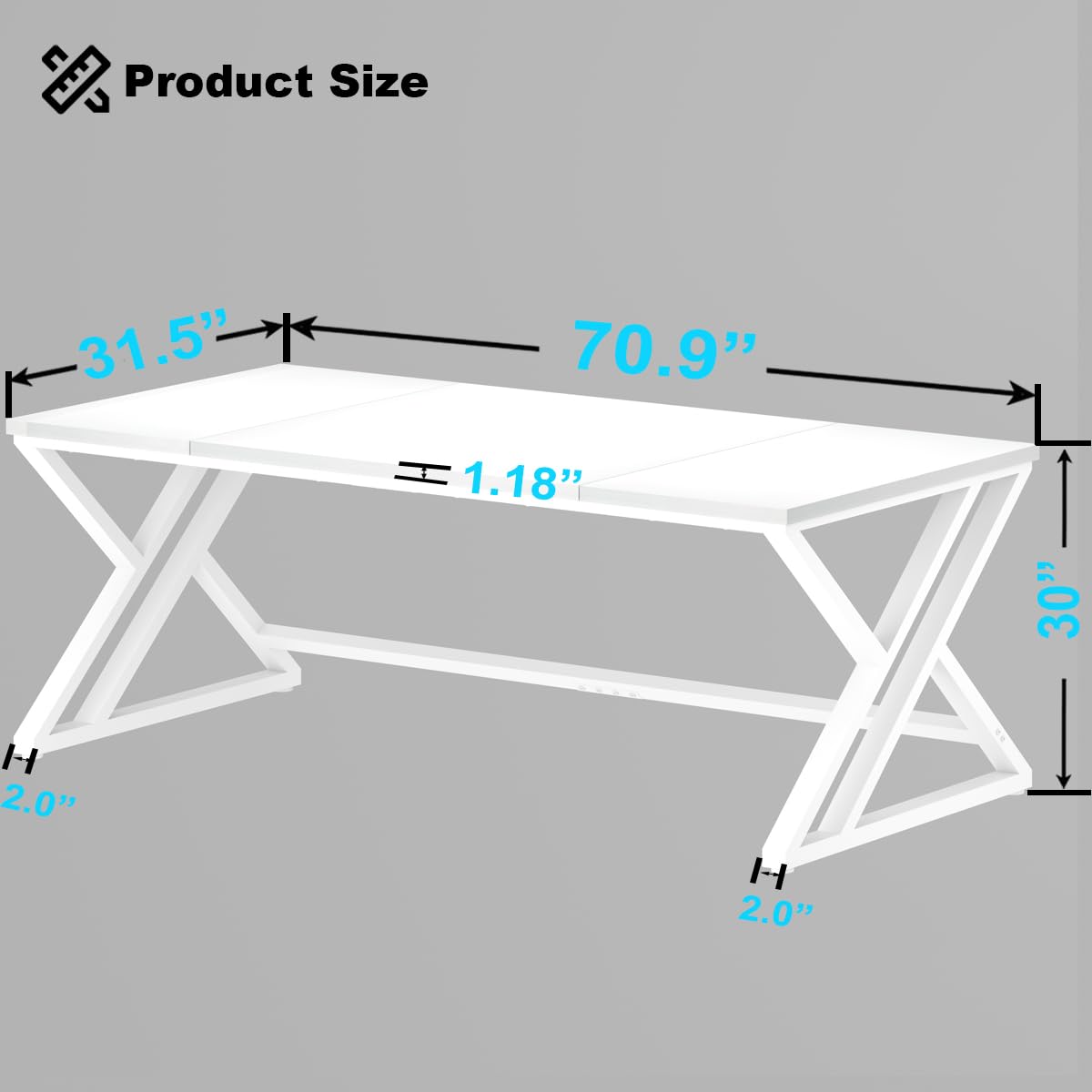Modern Double Computer Desk – 180cm White Oak – Large Home Office Workstation for Tw