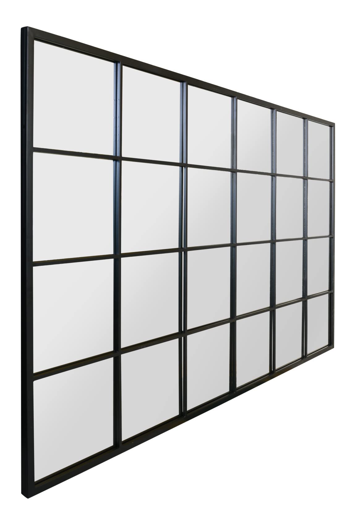 The Fenestra Full-Length Window Mirror – 69" x 43" Black Metal Frame | Modern Leaner & Wall Mirror