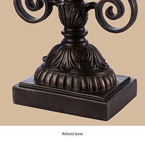 Vintage Resin Table Lamp with Fabric Shade – Warm Adjustable Light, Bedside or Desk Use