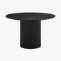Japandi Round Dining Table – Black Wood Veneer, Seats 4-6, Modern Minimalist Design