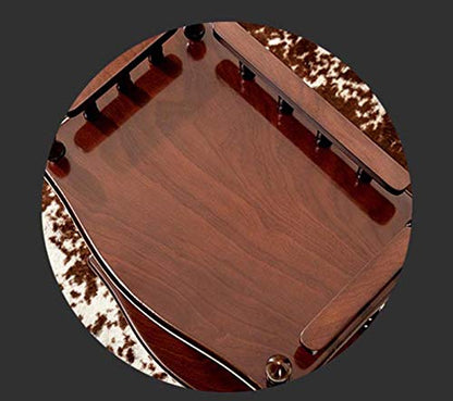 Retro Wood-Style 2-Tier Side Table with Storage Shelf – Round Accent Table for Living Room or Bedroom