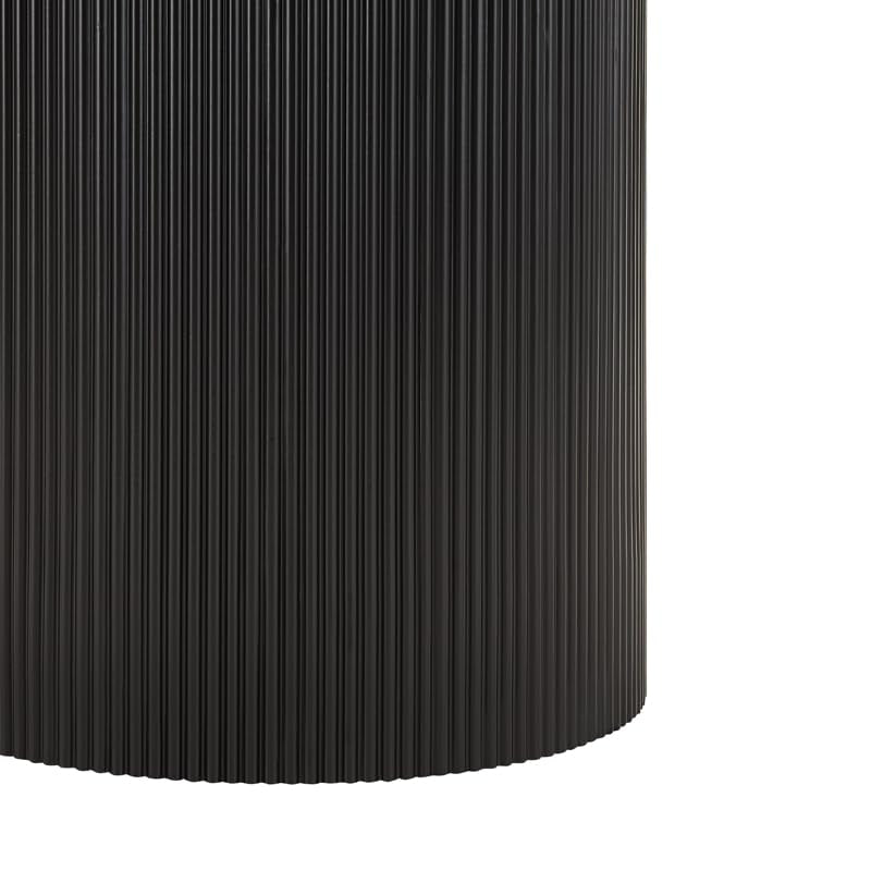 Japandi Round Dining Table – Black Wood Veneer, Seats 4-6, Modern Minimalist Design