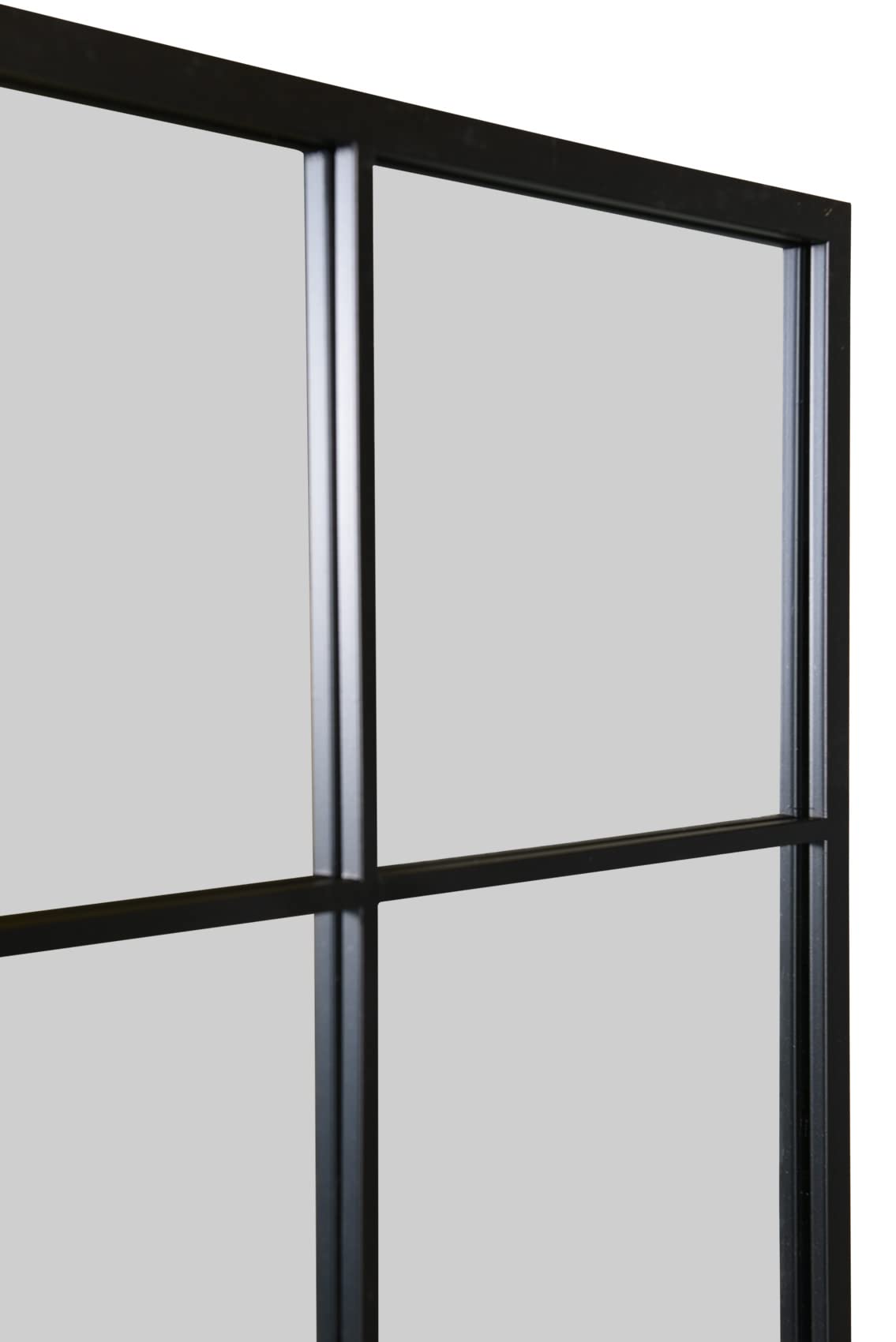 The Fenestra Full-Length Window Mirror – 69" x 43" Black Metal Frame | Modern Leaner & Wall Mirror
