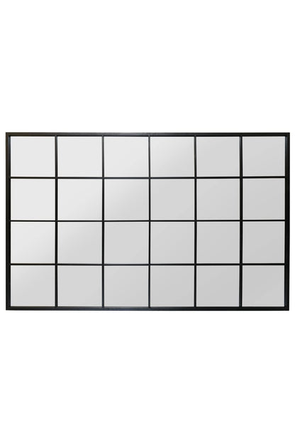 The Fenestra Full-Length Window Mirror – 69" x 43" Black Metal Frame | Modern Leaner & Wall Mirror