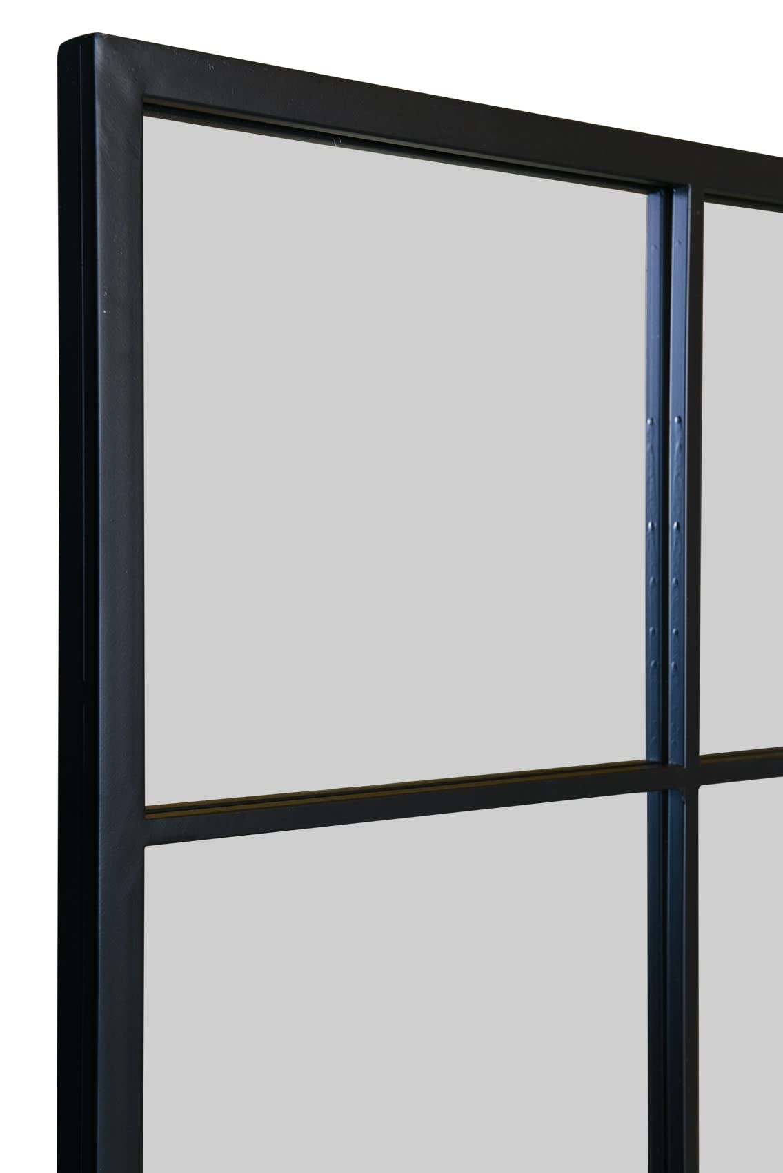 The Fenestra Full-Length Window Mirror – 69" x 43" Black Metal Frame | Modern Leaner & Wall Mirror