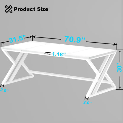 Modern Double Computer Desk – 180cm White Oak – Large Home Office Workstation for Tw