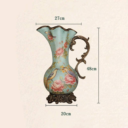 METTEOR Handmade Large Resin Floor Vase – Retro Luxury Design, 48cm Height