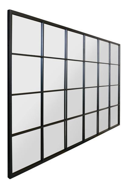 The Fenestra Full-Length Window Mirror – 69" x 43" Black Metal Frame | Modern Leaner & Wall Mirror