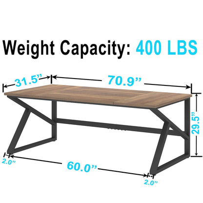 Large 180cm Rustic Computer Desk – Industrial Double Workstation for Home Offic