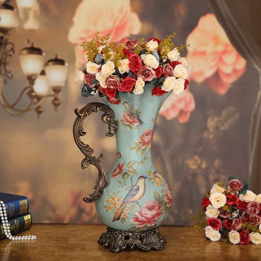 METTEOR Handmade Large Resin Floor Vase – Retro Luxury Design, 48cm Height
