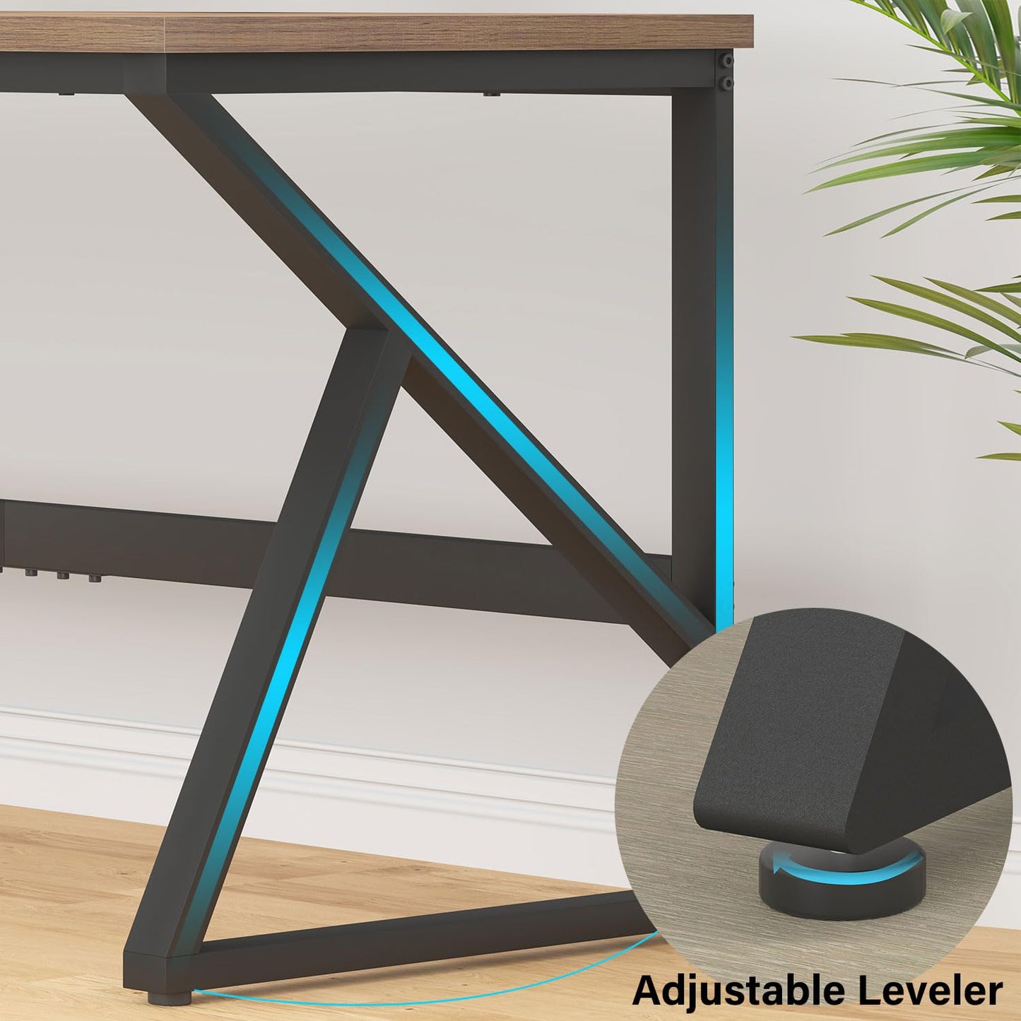 Large 180cm Rustic Computer Desk – Industrial Double Workstation for Home Offic