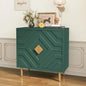 HOLTICO Wooden Sideboard with 2 Doors | 3D Embossed Accent Cabinet | Modern Green Buffet Storage for Living Room, Dining Room & Hallway