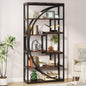Tribesigns Industrial 5-Tier Bookshelf – 70.8" Tall Rustic Brown Etagere with 8 Open Shelves for Home, Office, or Living Room