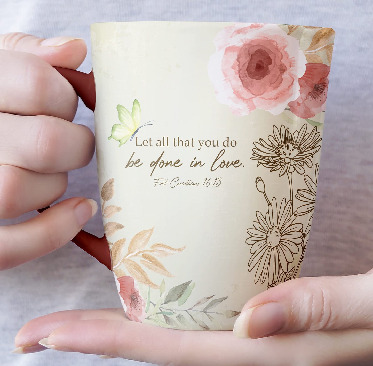 Inspirational Christian Coffee Mug Set – 6 Assorted 12 oz Scripture Mugs with Bible Verses