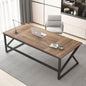 Large 180cm Rustic Office Desk – Double Workstation Table for Two with Metal Frame